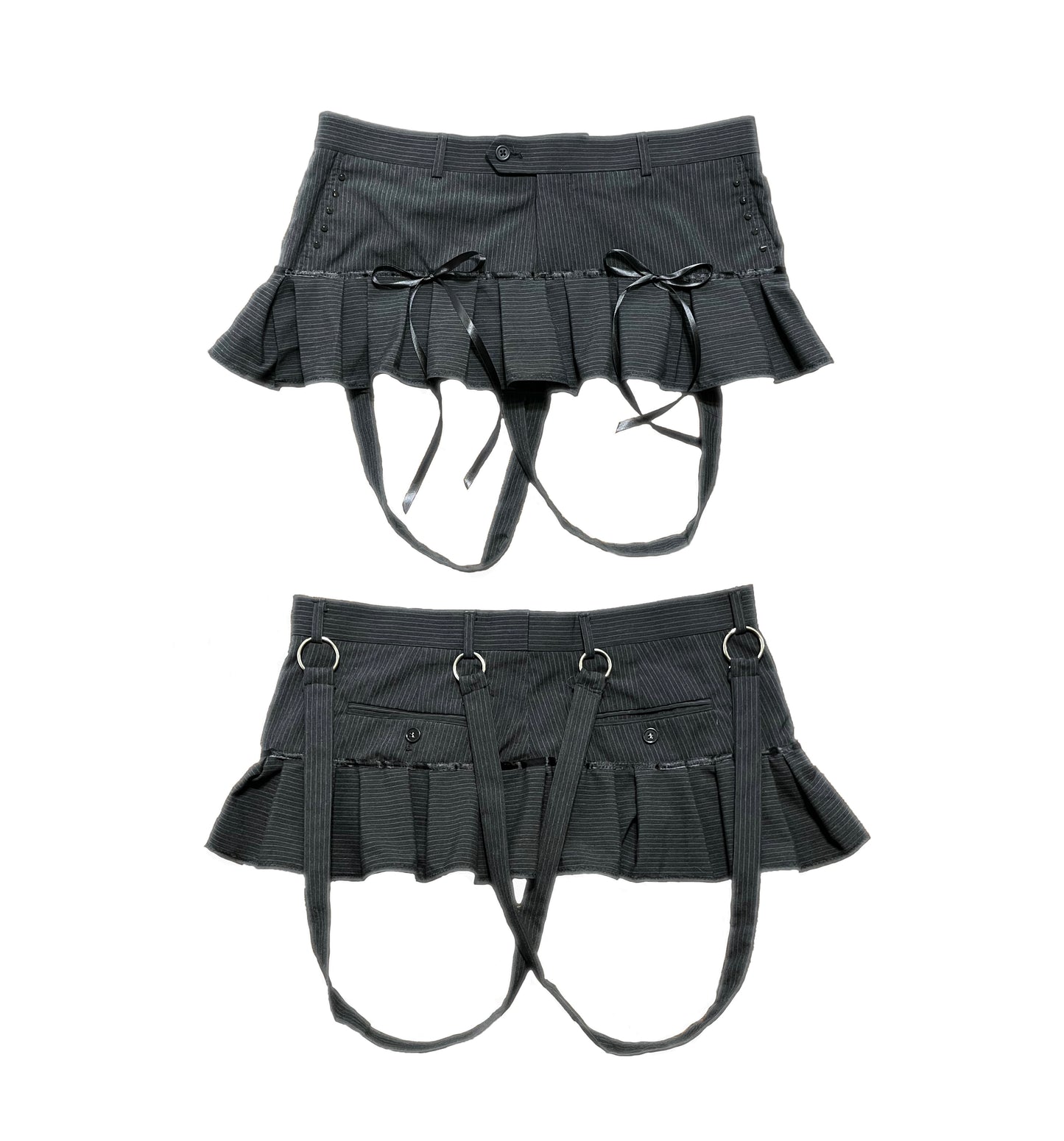 PLEATED PINSTRIPE SKIRT